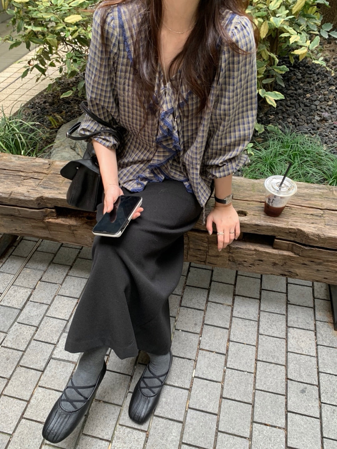 reo woven long skirt-3col