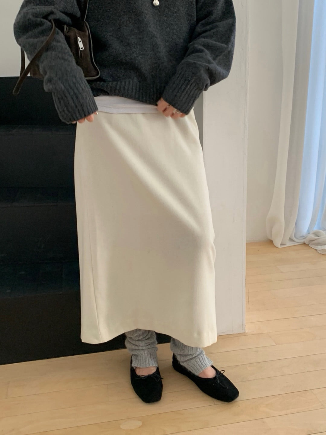 reo woven long skirt-3col