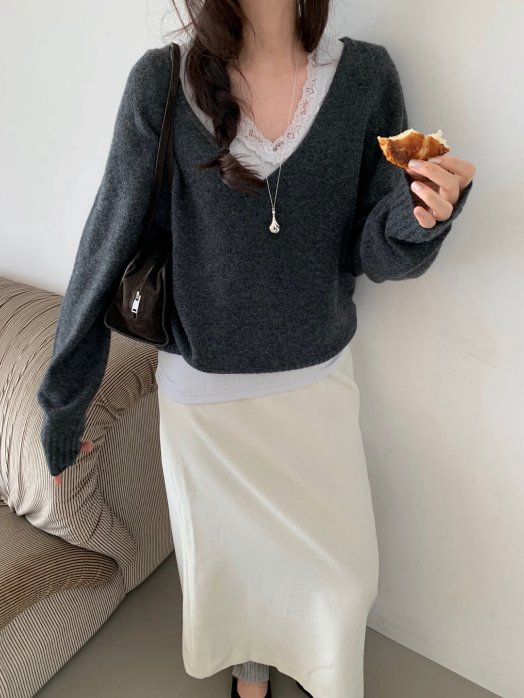 reo woven long skirt-3col