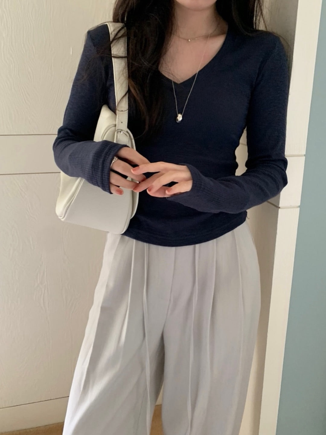 salt v-neck T-4col