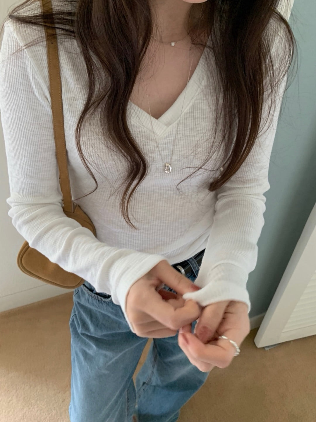 salt v-neck T-4col