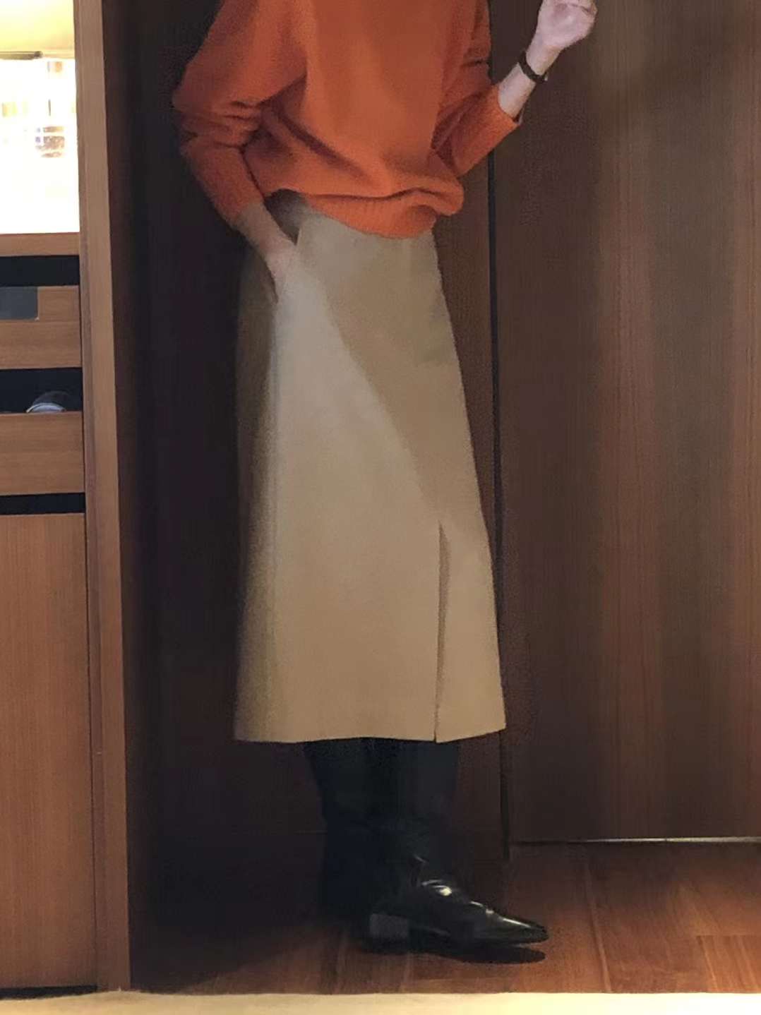 Ounce kelly wool midi skirt-3col