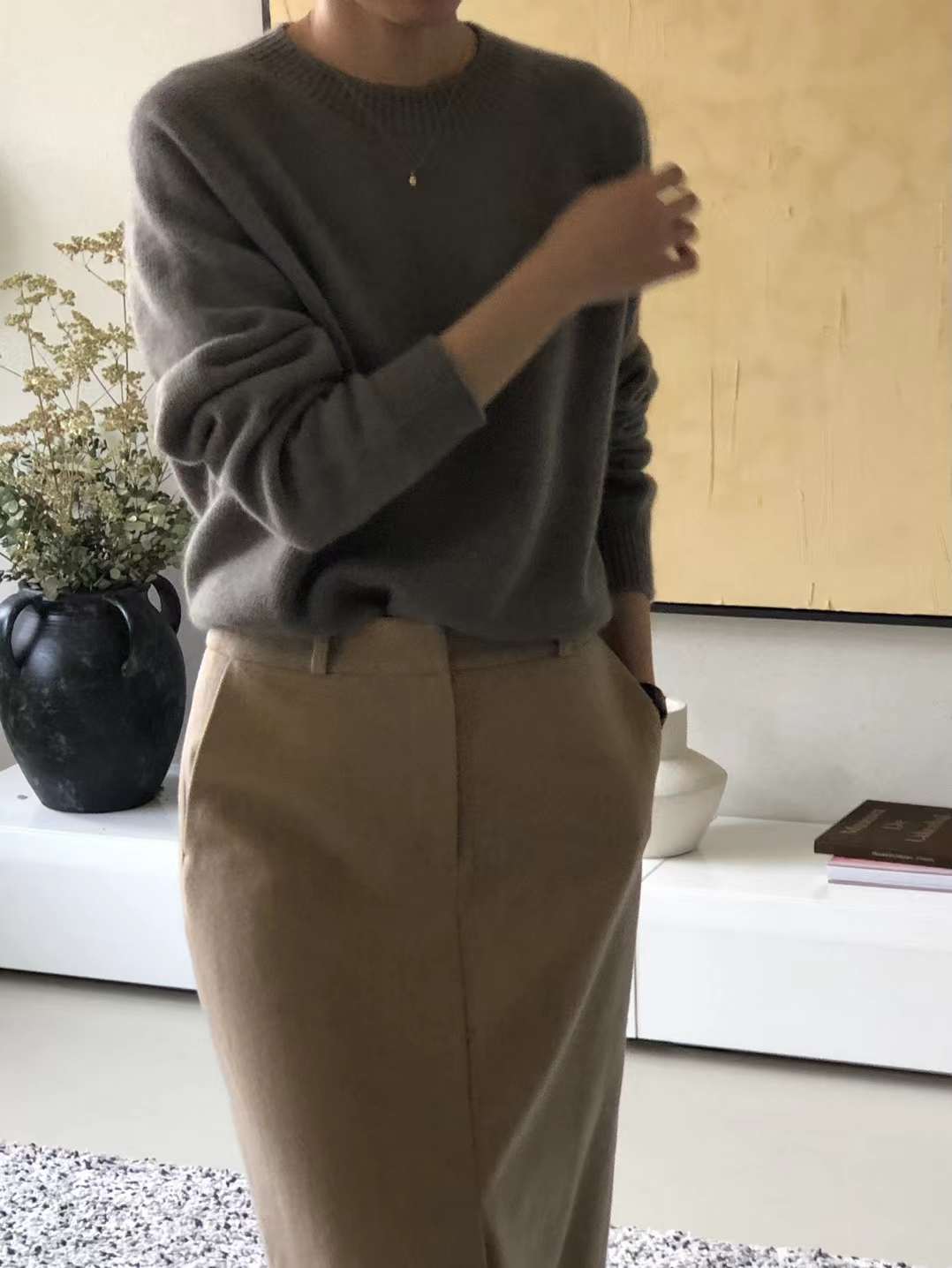 Ounce kelly wool midi skirt-3col