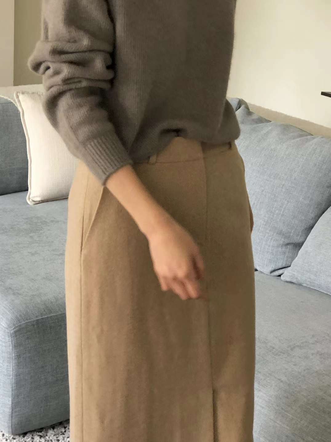 Ounce kelly wool midi skirt-3col