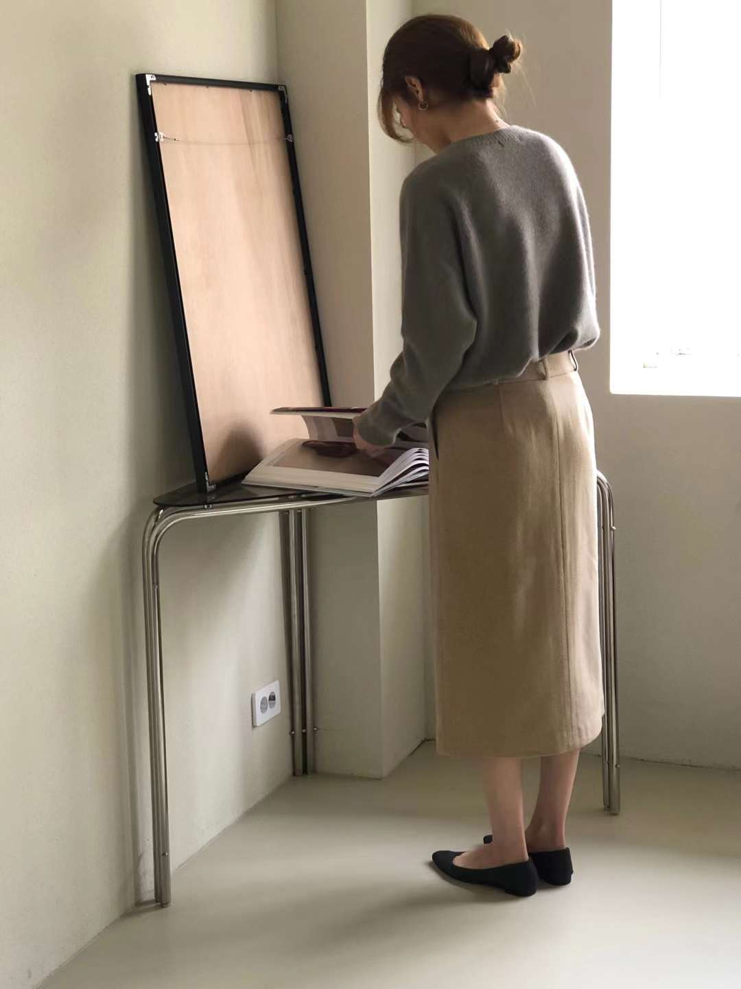 Ounce kelly wool midi skirt-3col