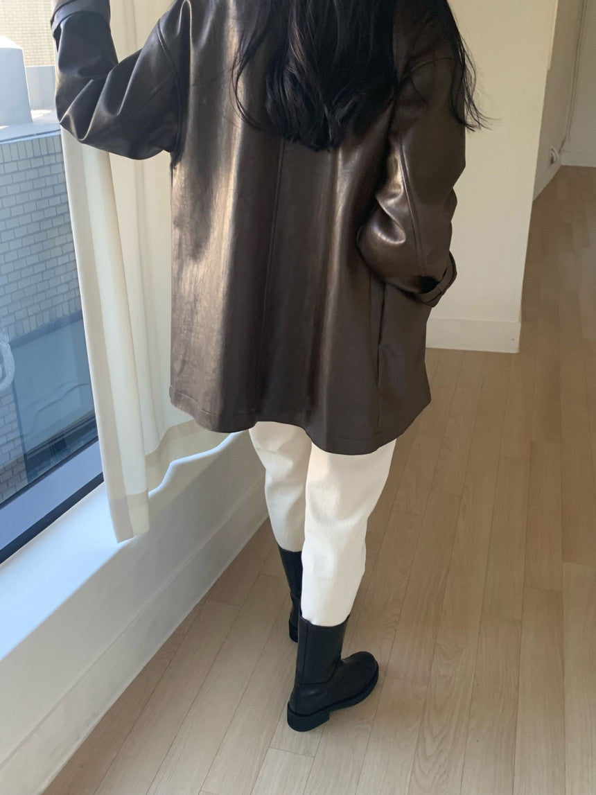 Deondo leather half-coat-2col