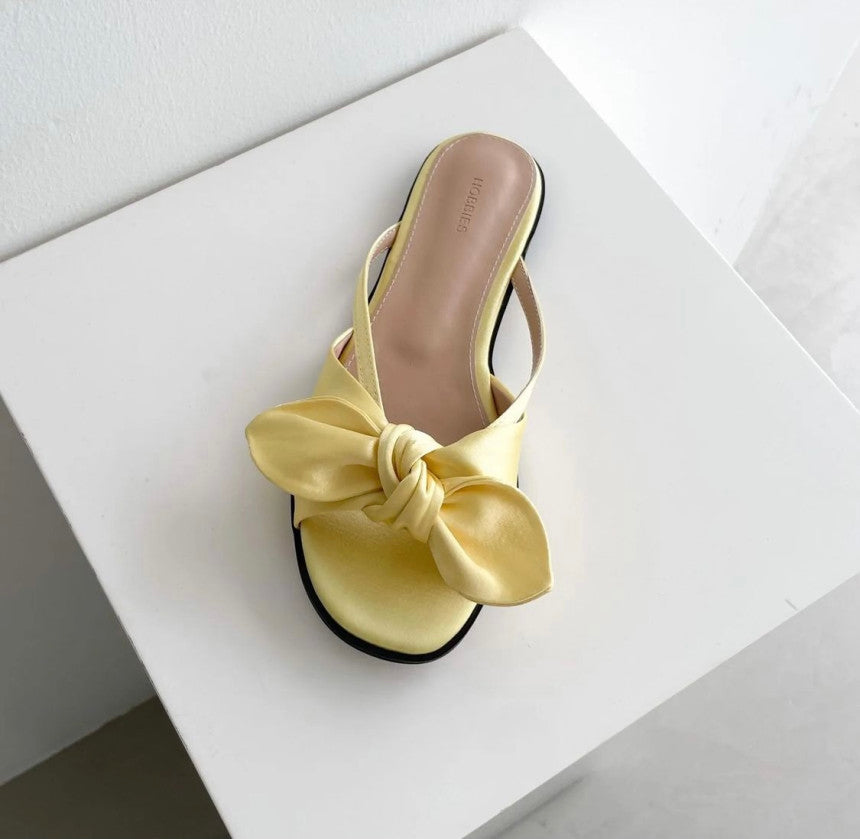 Satin ribbon mule-5col