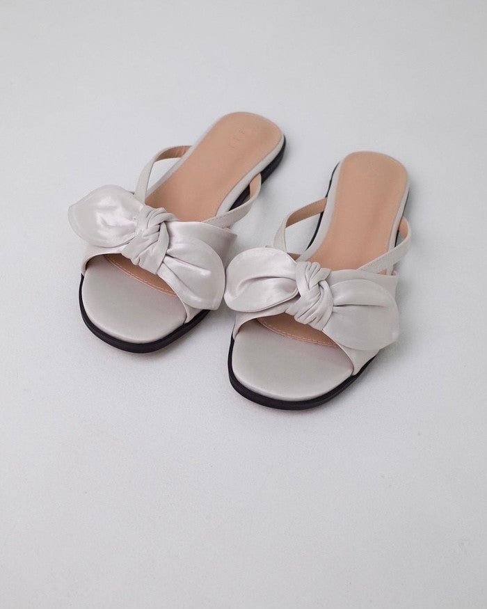 Satin ribbon mule-5col