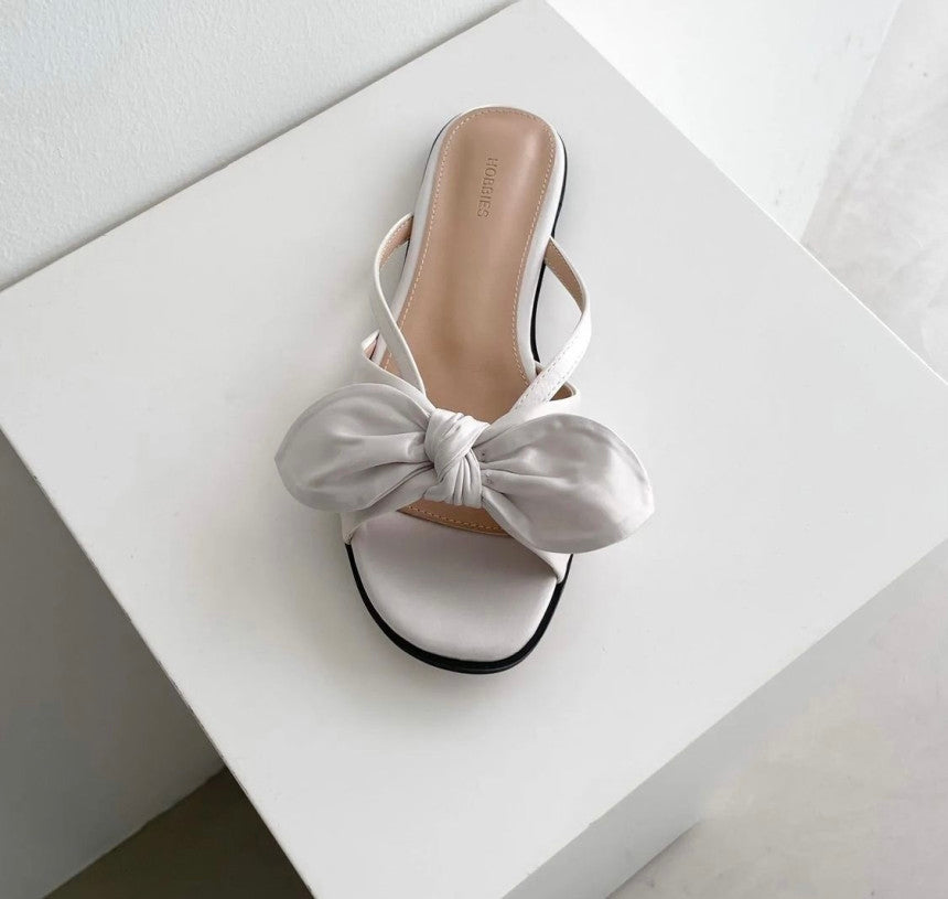 Satin ribbon mule-5col