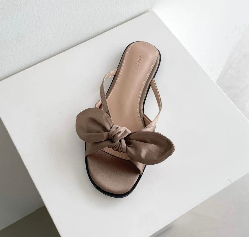 Satin ribbon mule-5col