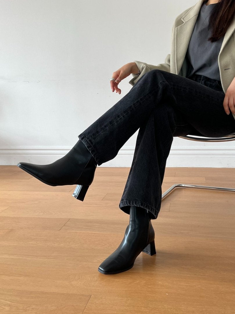 Square heel ankle boots-3col